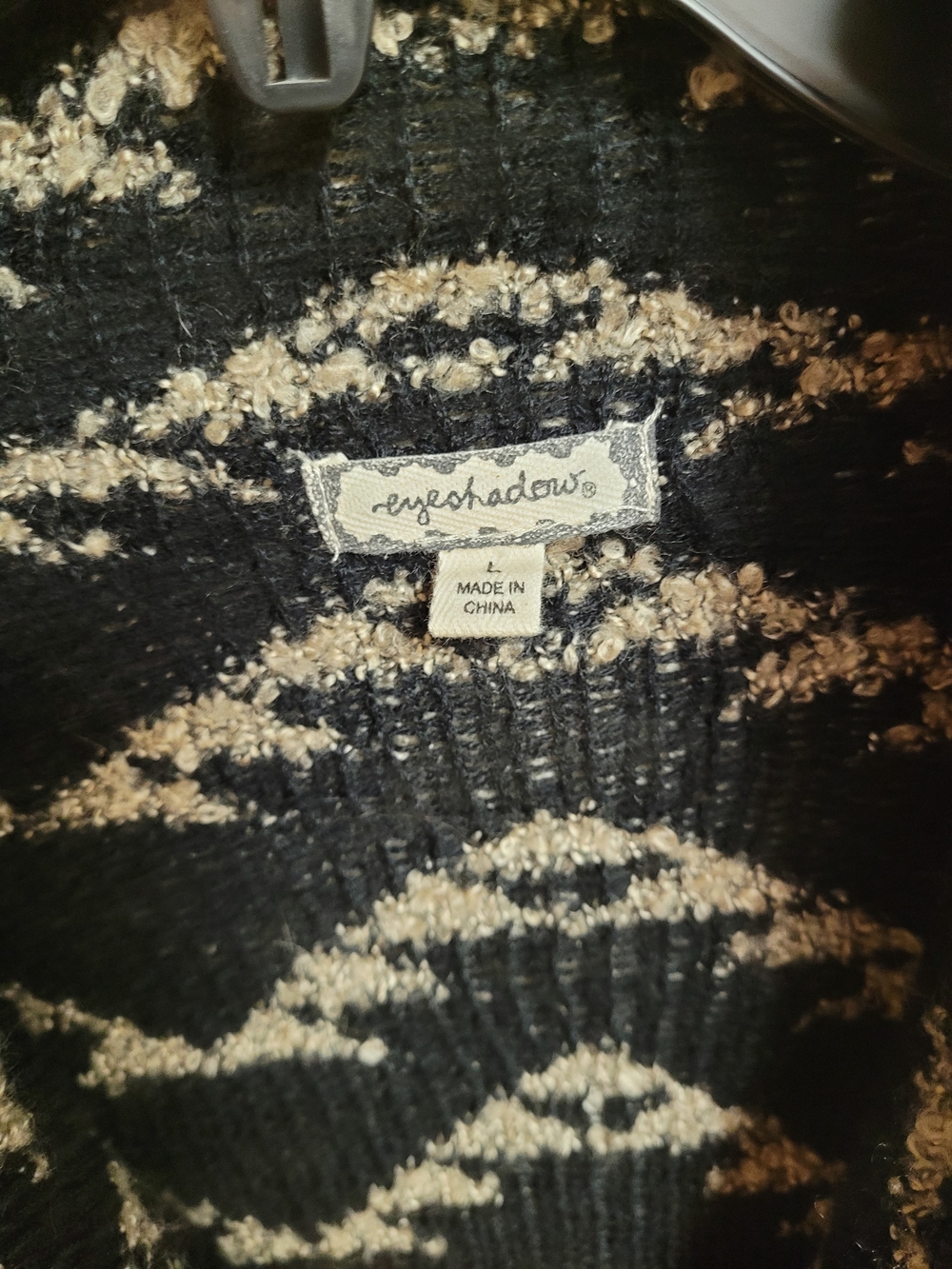 Eyeshadow Black and Cream Knit Sweater - Women's